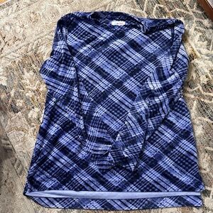 Purple Plaid Long Sleeve Fleece top